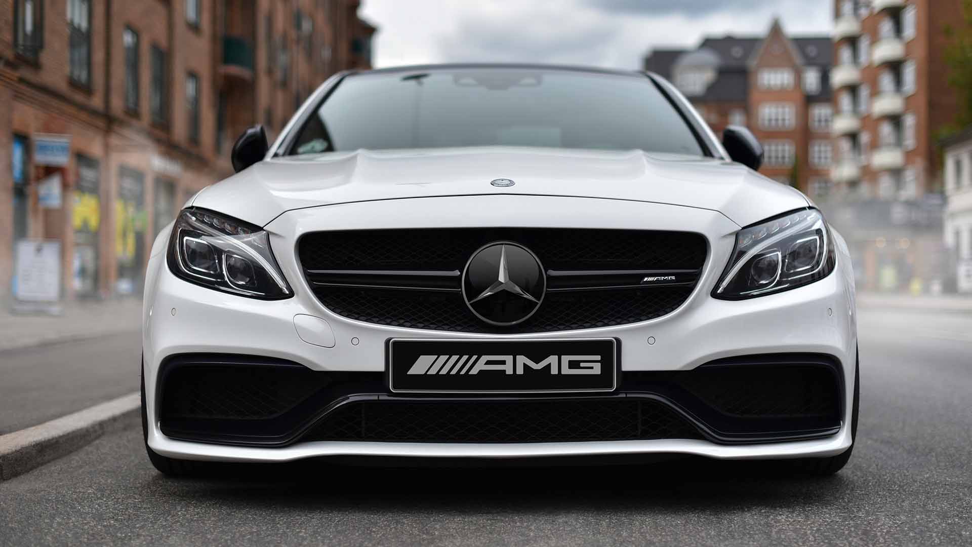 Front Facing White Mercedes