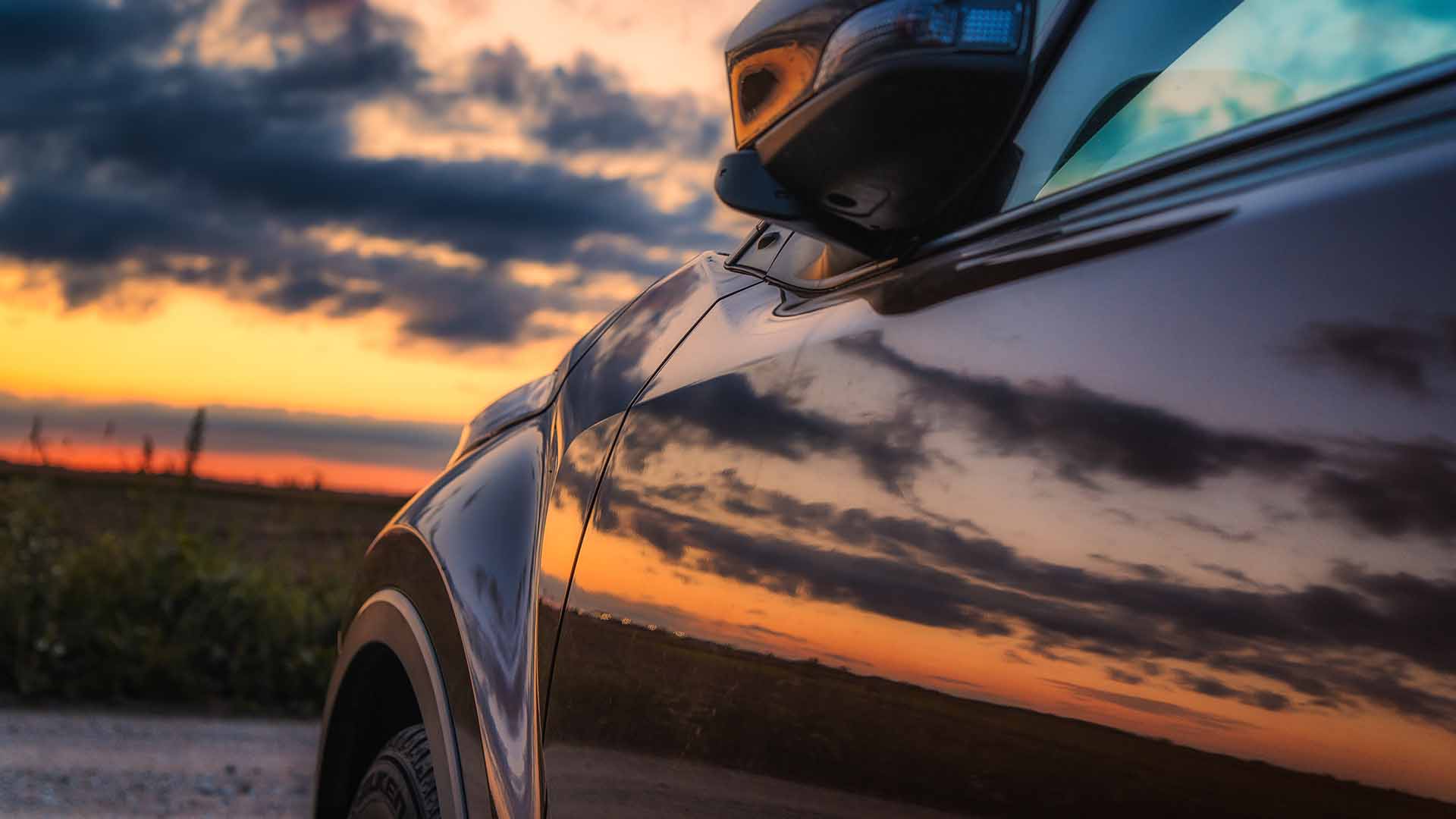 Balck Car Sunset