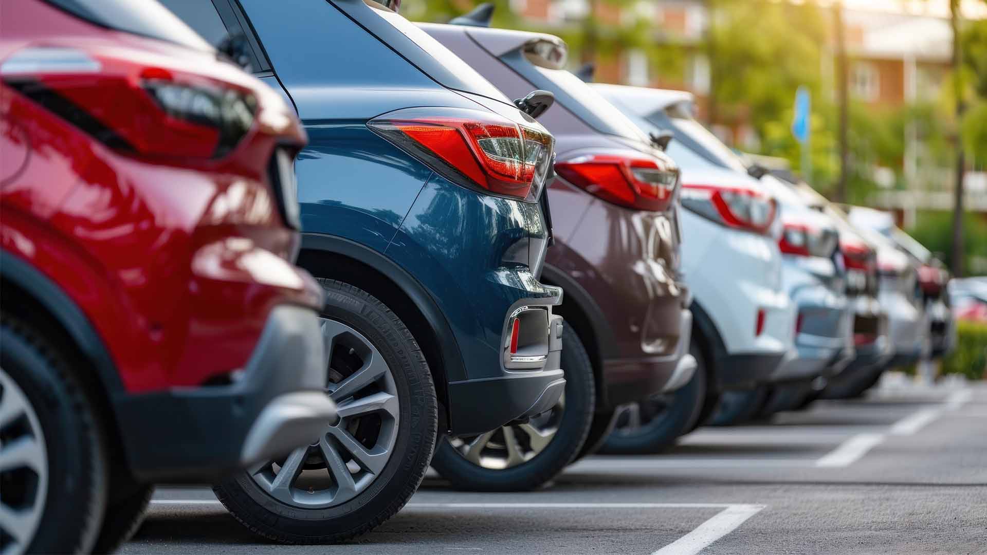Car Park Backs Of Cars