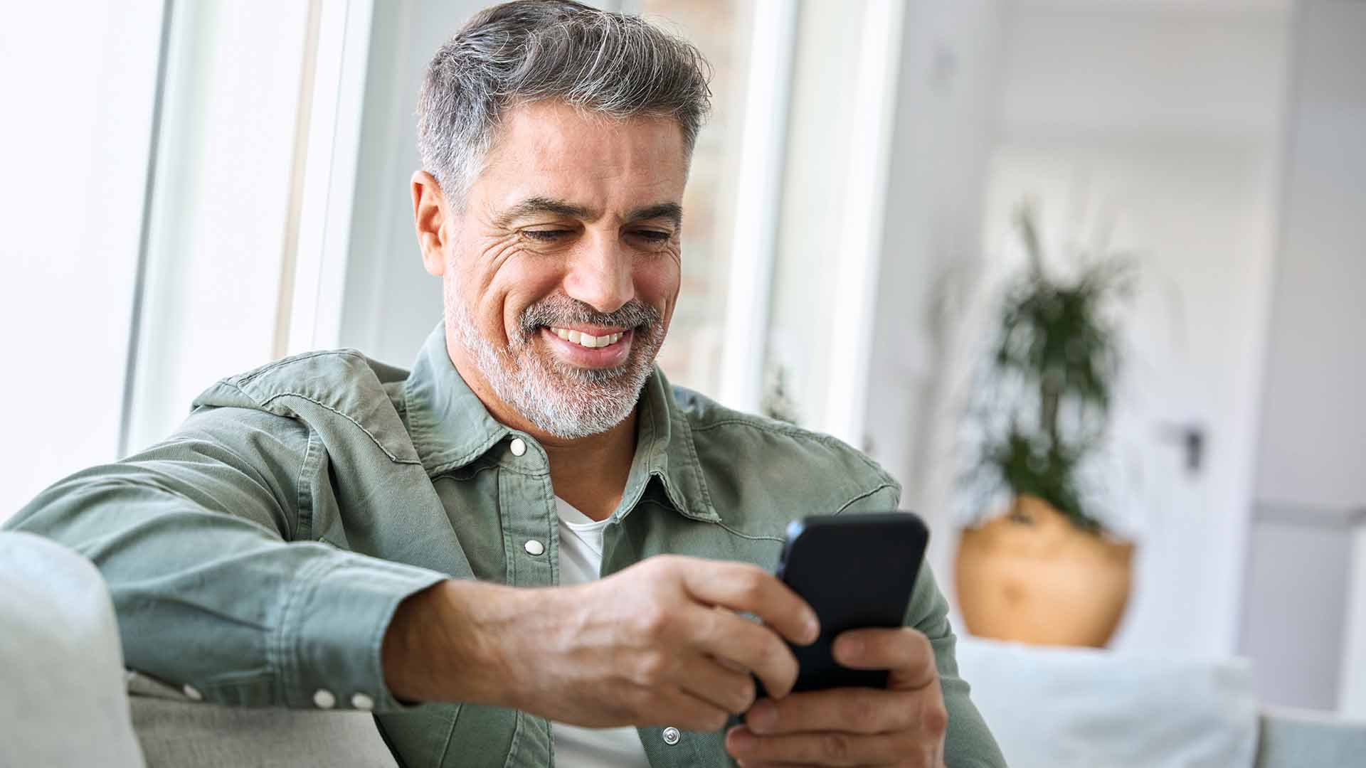 Happy Customer On Phone