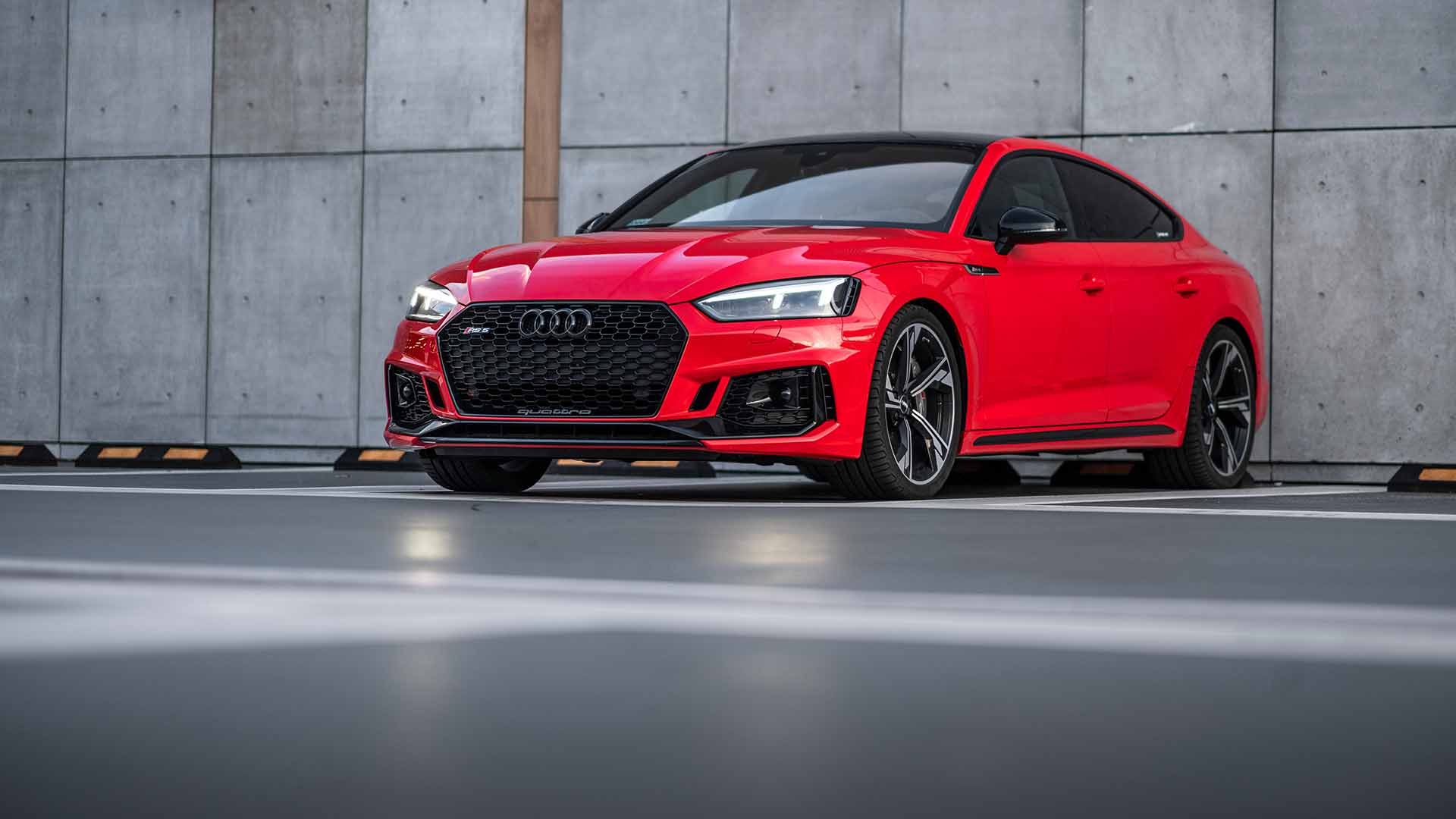 Red Audi In Showroom